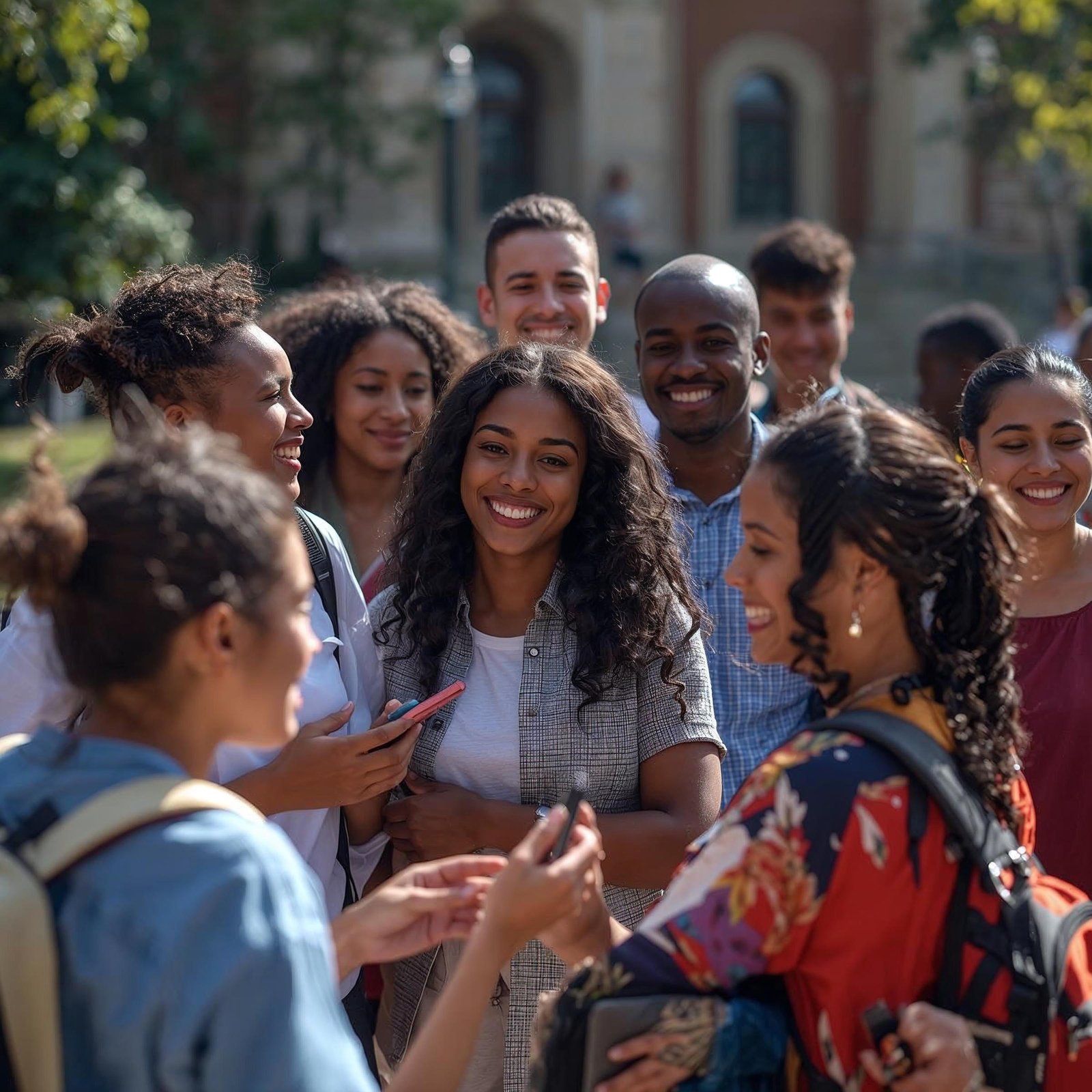 college students of mixed ethnicity together
